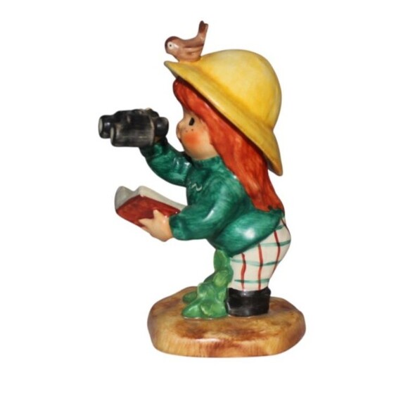 Goebel Hummel Red Headed Bird Watcher Girl W/Bincoculars Figurine - Picture 2 of 5